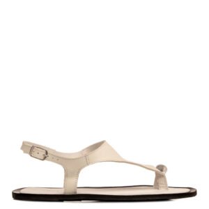 Rasteira Off White Couro Enfeites